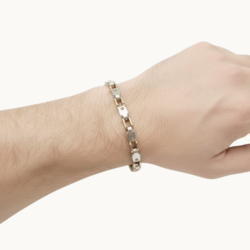 Men's Silver & Gold Tone Link Bracelet