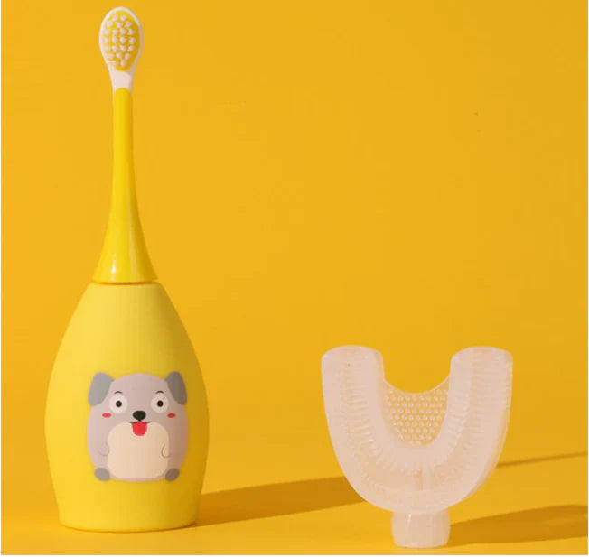 Dog Children’s 2-in-1 Ultrasonic Electric Toothbrush (Yellow)