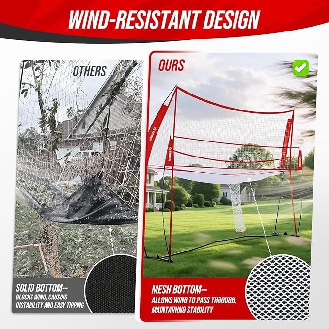 Patiassy Volleyball Spike Training Net with Ball Return System & Carry Bag