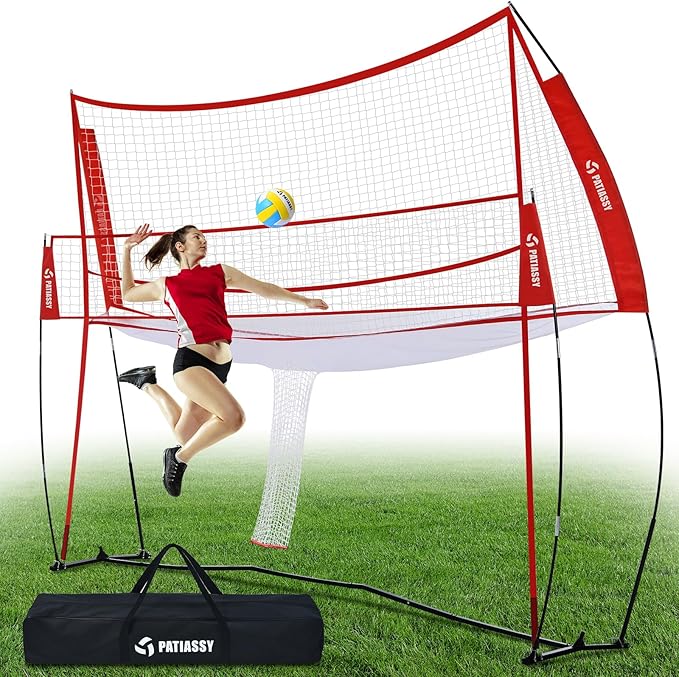 Patiassy Volleyball Spike Training Net with Ball Return System & Carry Bag