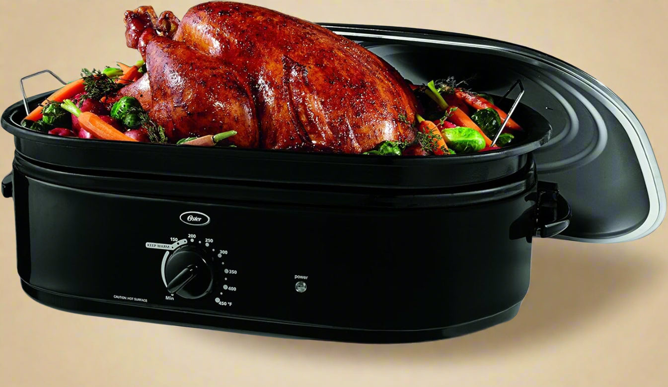 Oster CKSTRS18-BSB-W 18-Quart Roaster Oven with Self-Basting Lid, Black
