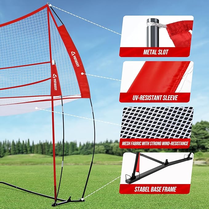Patiassy Volleyball Spike Training Net with Ball Return System & Carry Bag