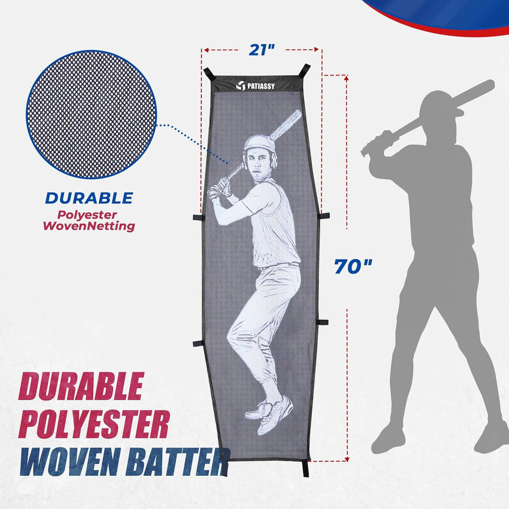 Patiassy Baseball & Softball Practice Net with Batting Tee and Carry Bag