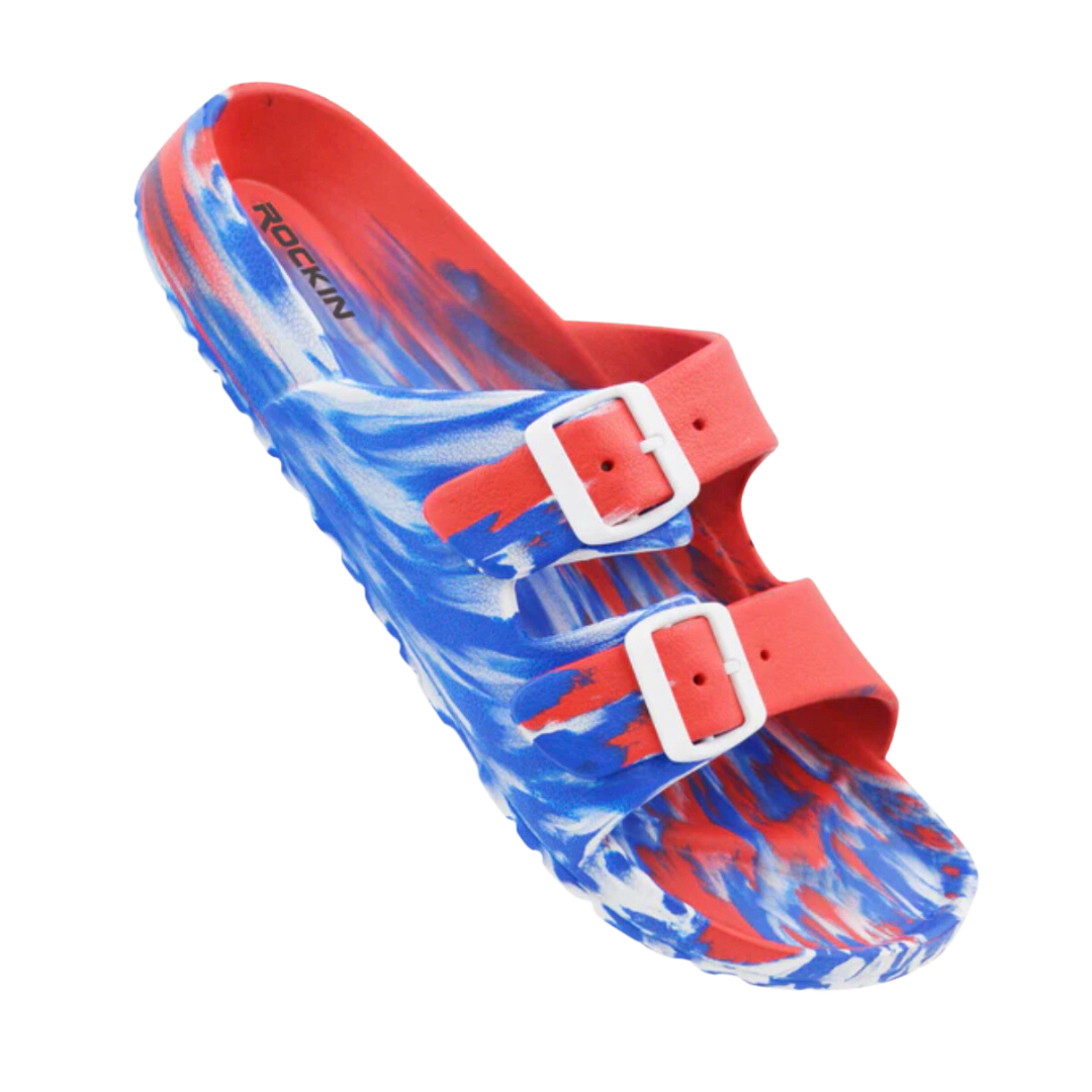 Huntington Buckle Slides- Usa Marbled