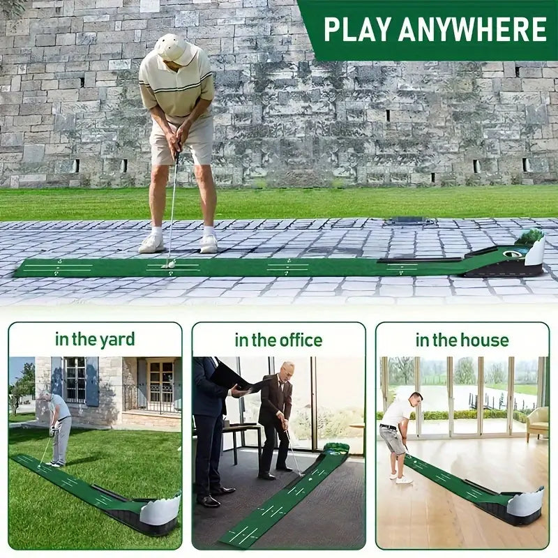 Golf Putting Green – Indoor Golf Putting Mat with Auto-Ball Return