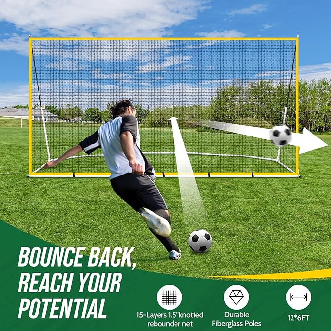 Patiassy Soccer Goal Net with Training Target & Carry Bag