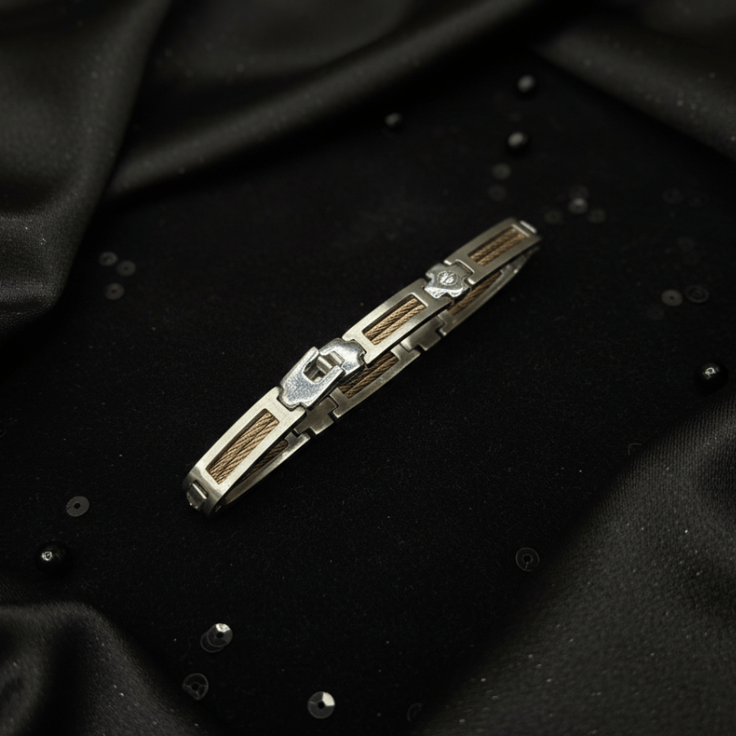 Men's Silver & Gold Tone Link Bracelet V1