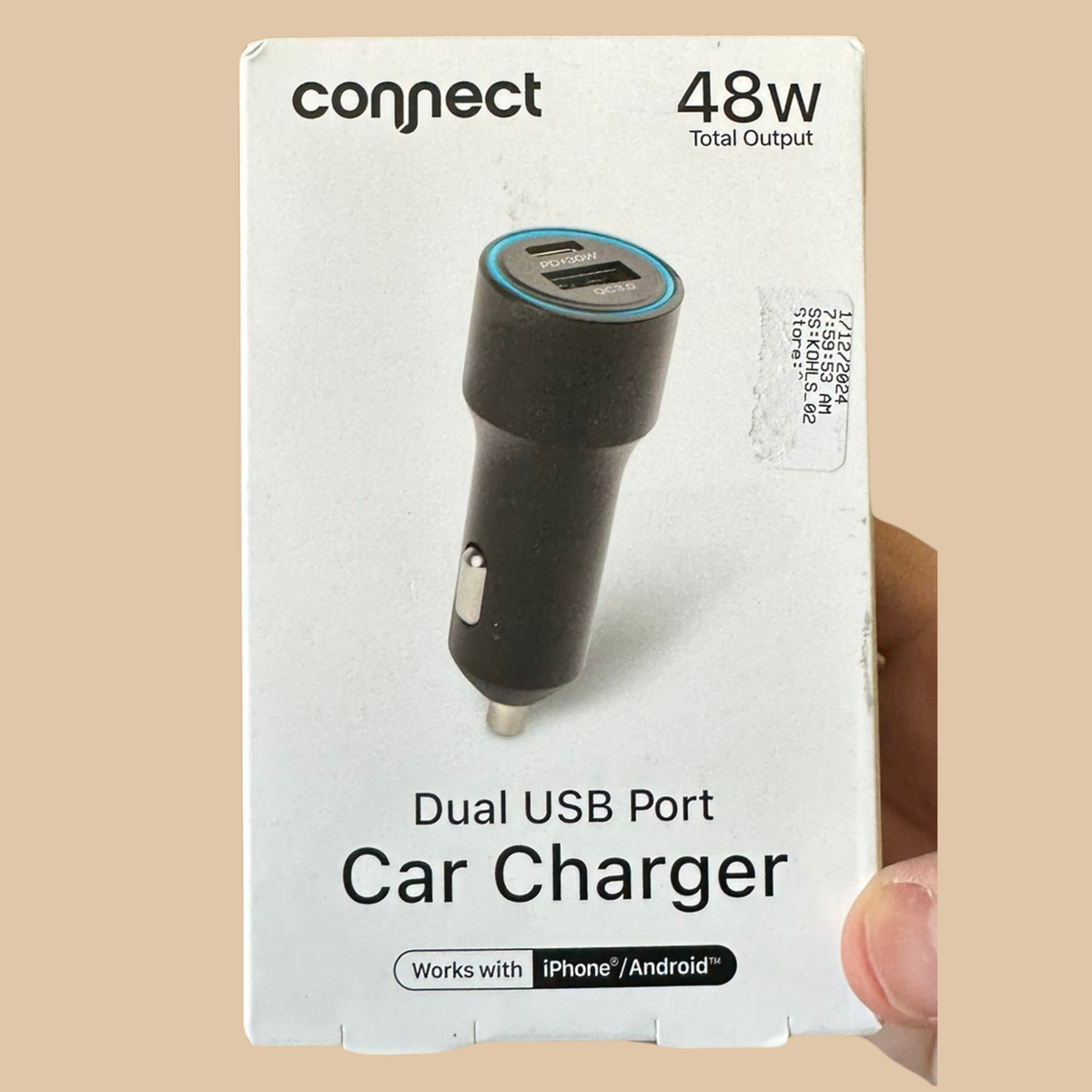 Connect 48W Dual USB Port Car Charger