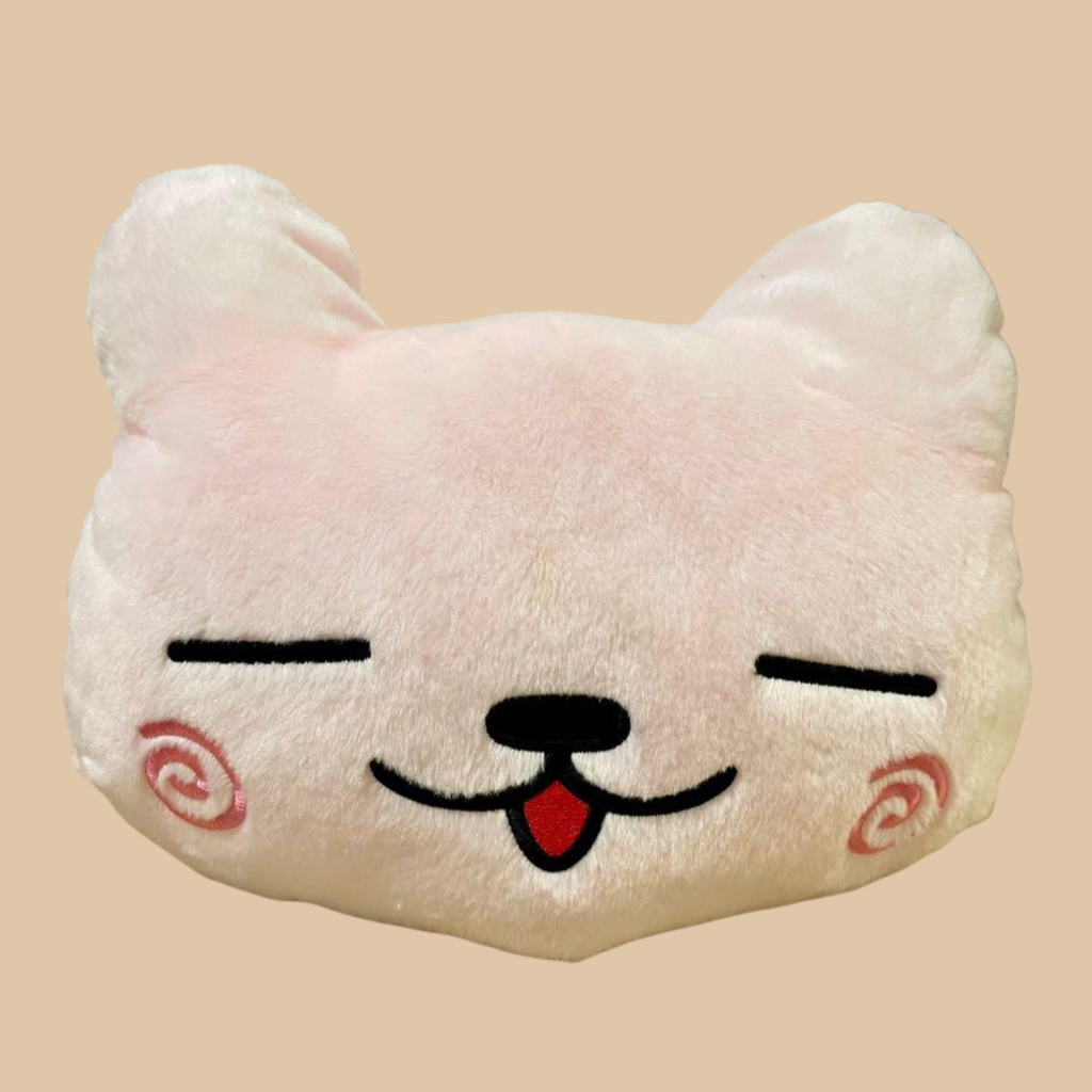 Pink Weighted Cat Plush Pillow – X-Large (13"–16")