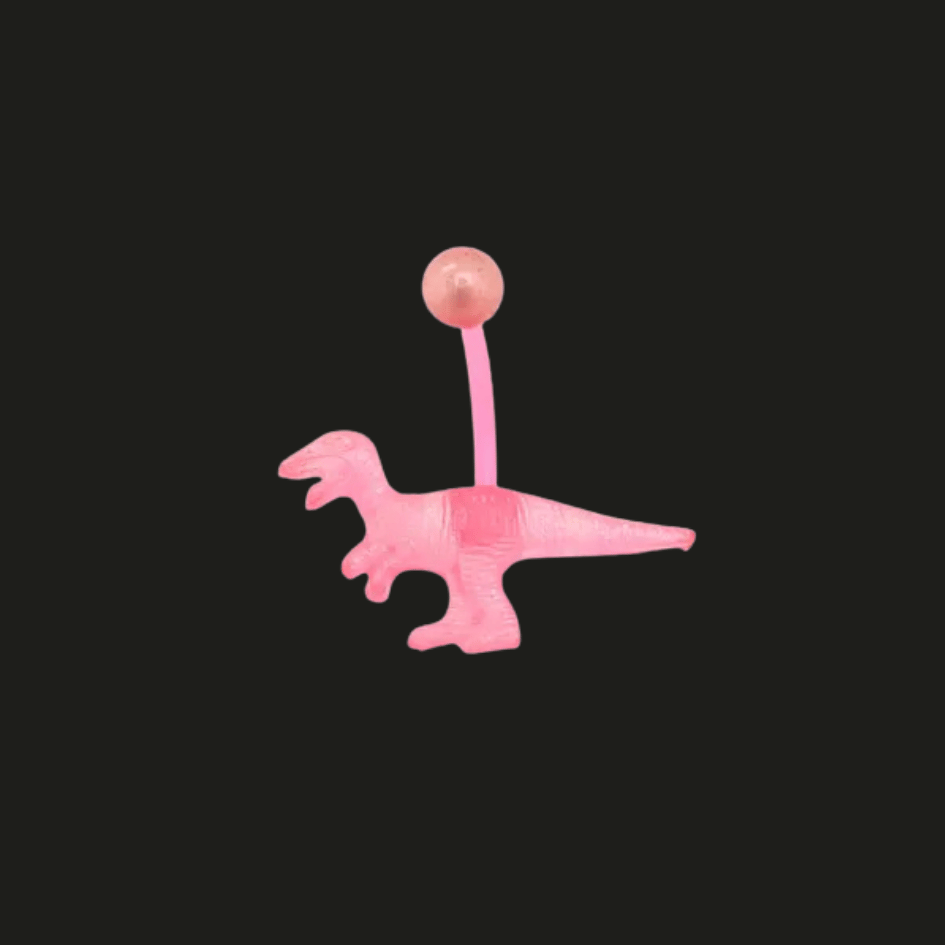 Pink Dinosaur Belly Button Ring – Cute Navel Jewelry