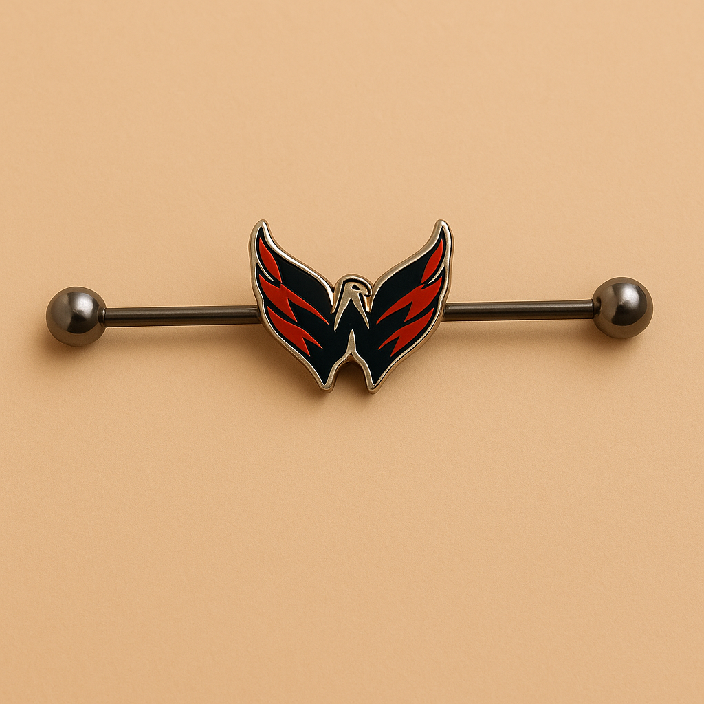 Washington Capitals silver stainless steel ear bars