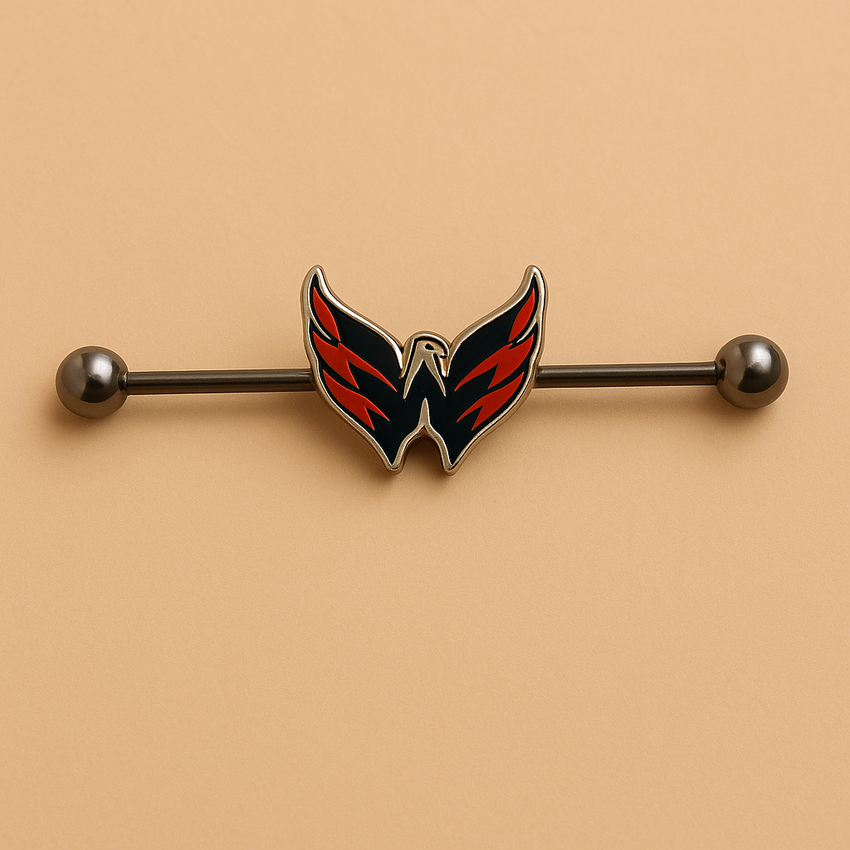 Washington Capitals silver stainless steel ear bars