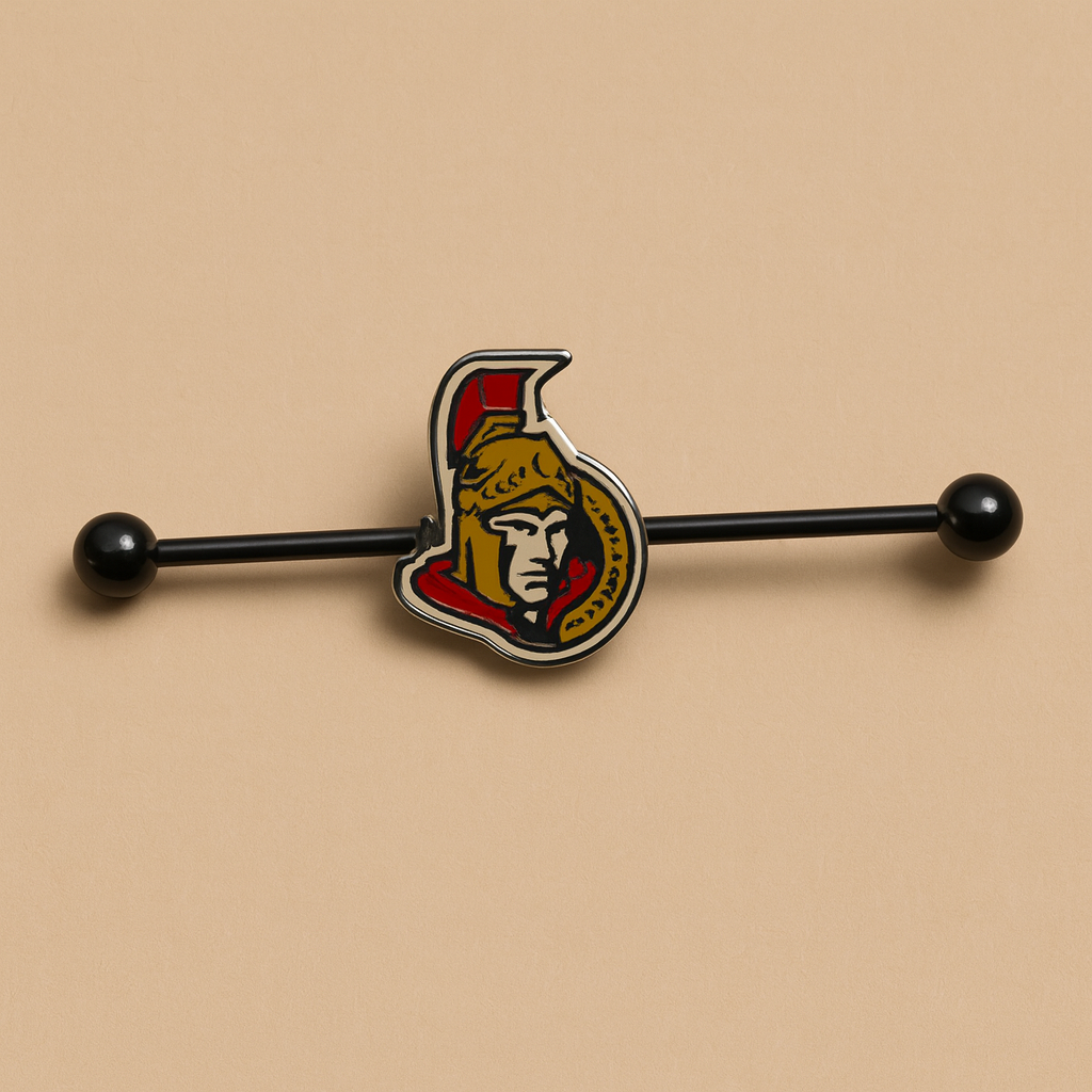 Ottawa Senators black stainless steel ear bars