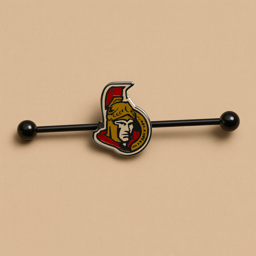 Ottawa Senators black stainless steel ear bars