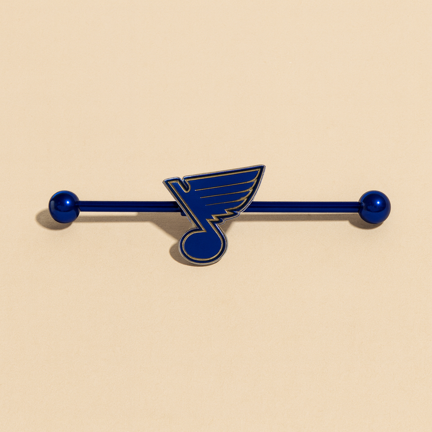 St. Louis Blues blue stainless steel ear bars