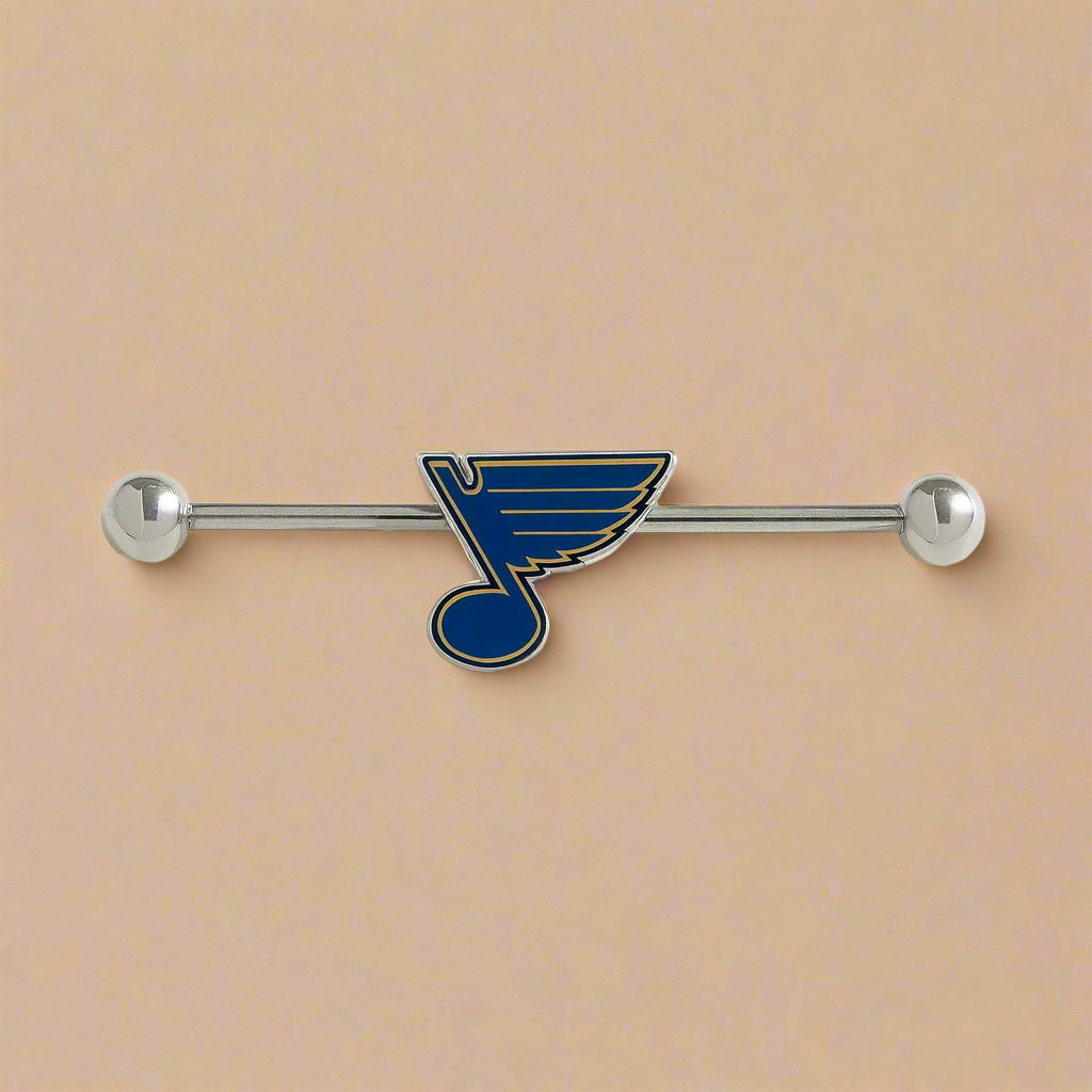 St. Louis Blues silver stainless steel ear bars