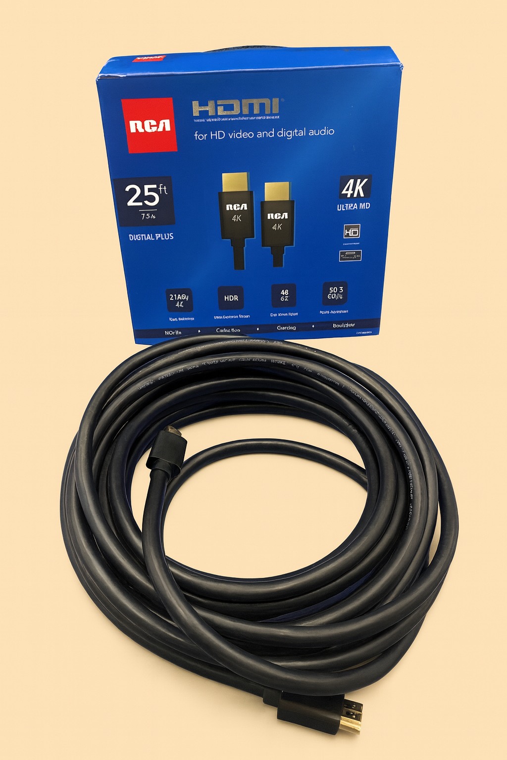 RCA 25ft Black 4K HDMI Cable – DH25HHEV
