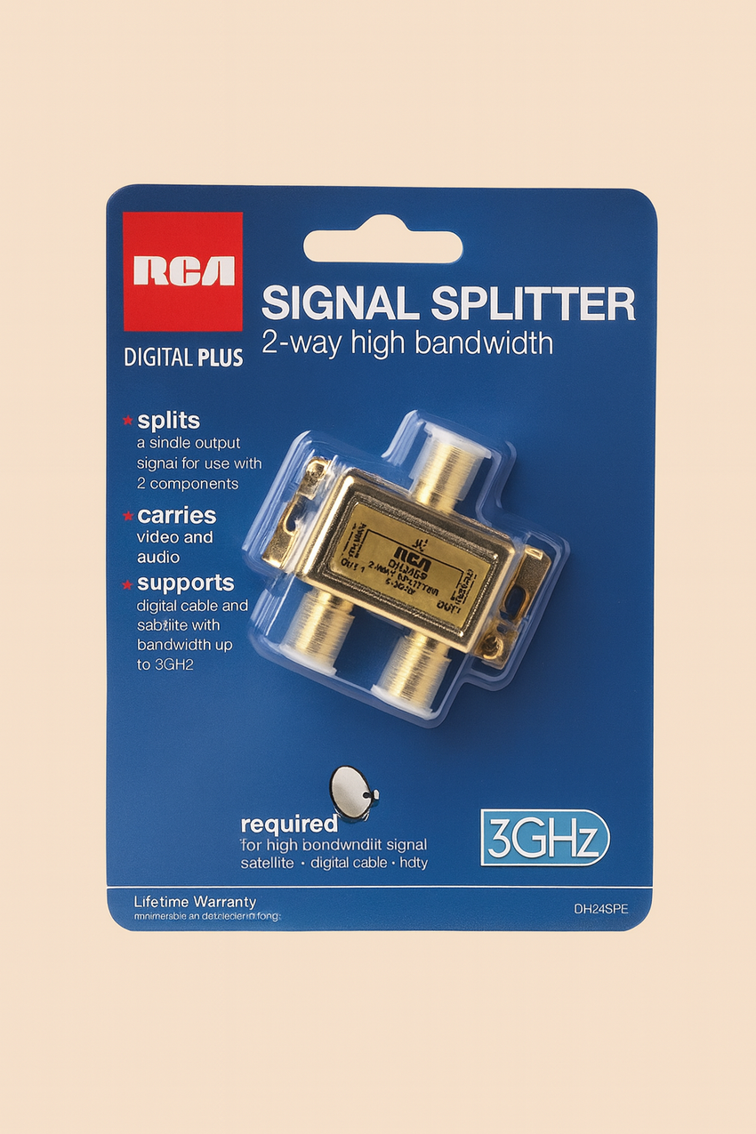 RCA 2-Way Satellite Signal Splitter for Cable & Satellite TV