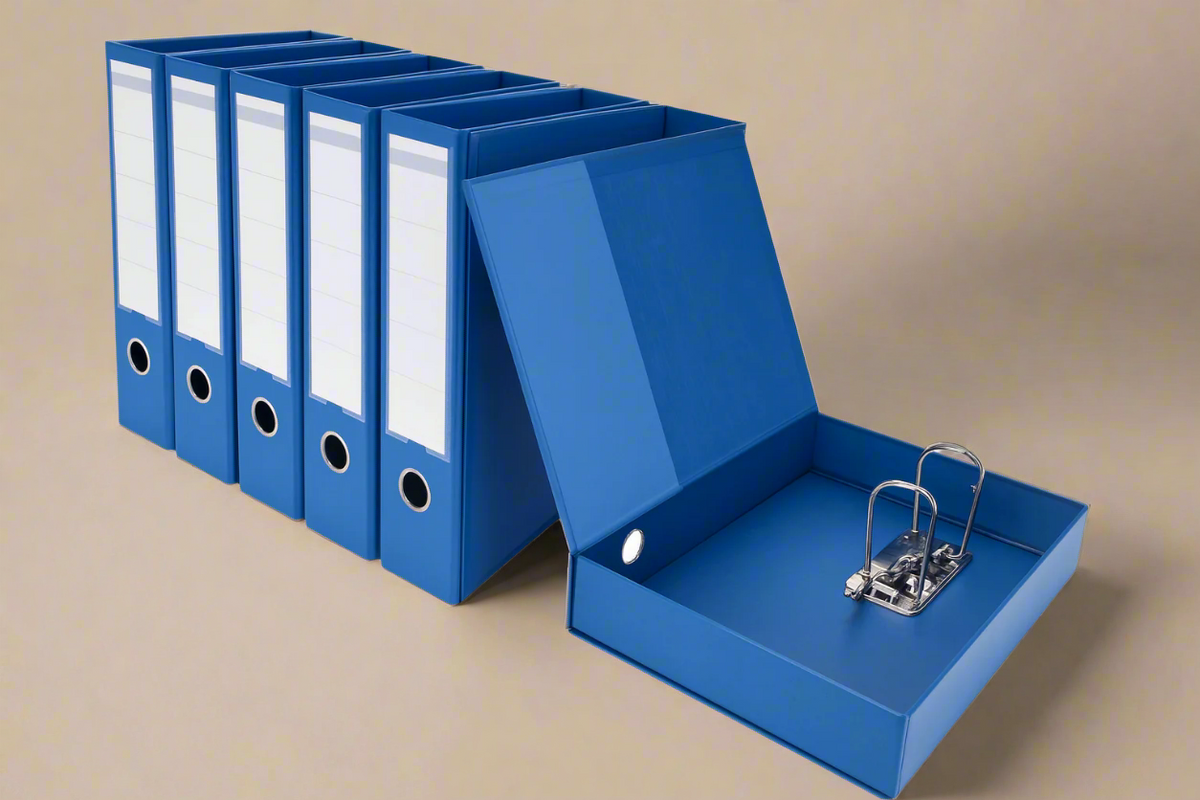 Blue PVC Storage File Box with Clip – A4 Document Organizer (2-Pack)