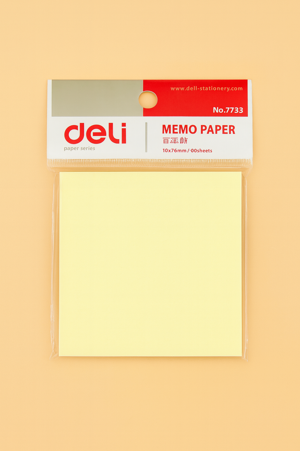 Deli Memo Paper Sticky Notes 3" x 3" Canary Yellow (4 Pads, 400 Sheets)