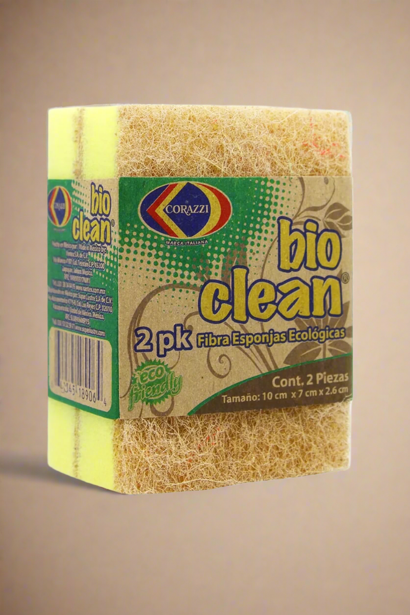 Corazzi Bio Clean Fibra Sponges – 2 Pack Eco-Friendly