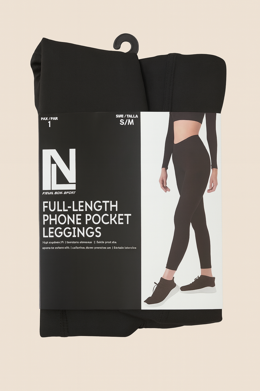 New Look Full-Length Phone Pocket Leggings – Black