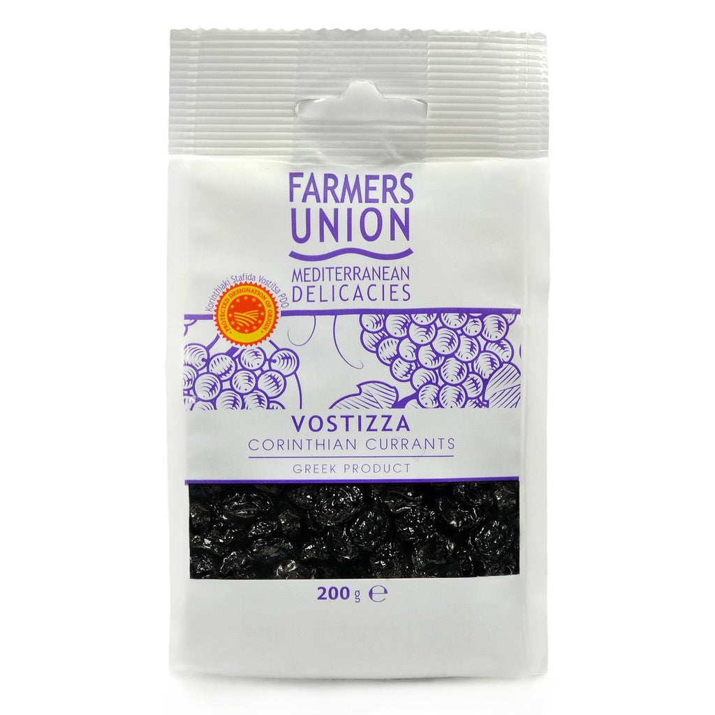 Farmers Union Mediterranean Delicacies Corinthian Currants Vostizza – Premium Greek Dried Currants (200g)