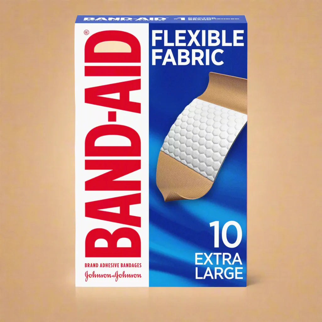 Band-Aid Brand Flexible Fabric Bandages – Extra Large, 10 Count