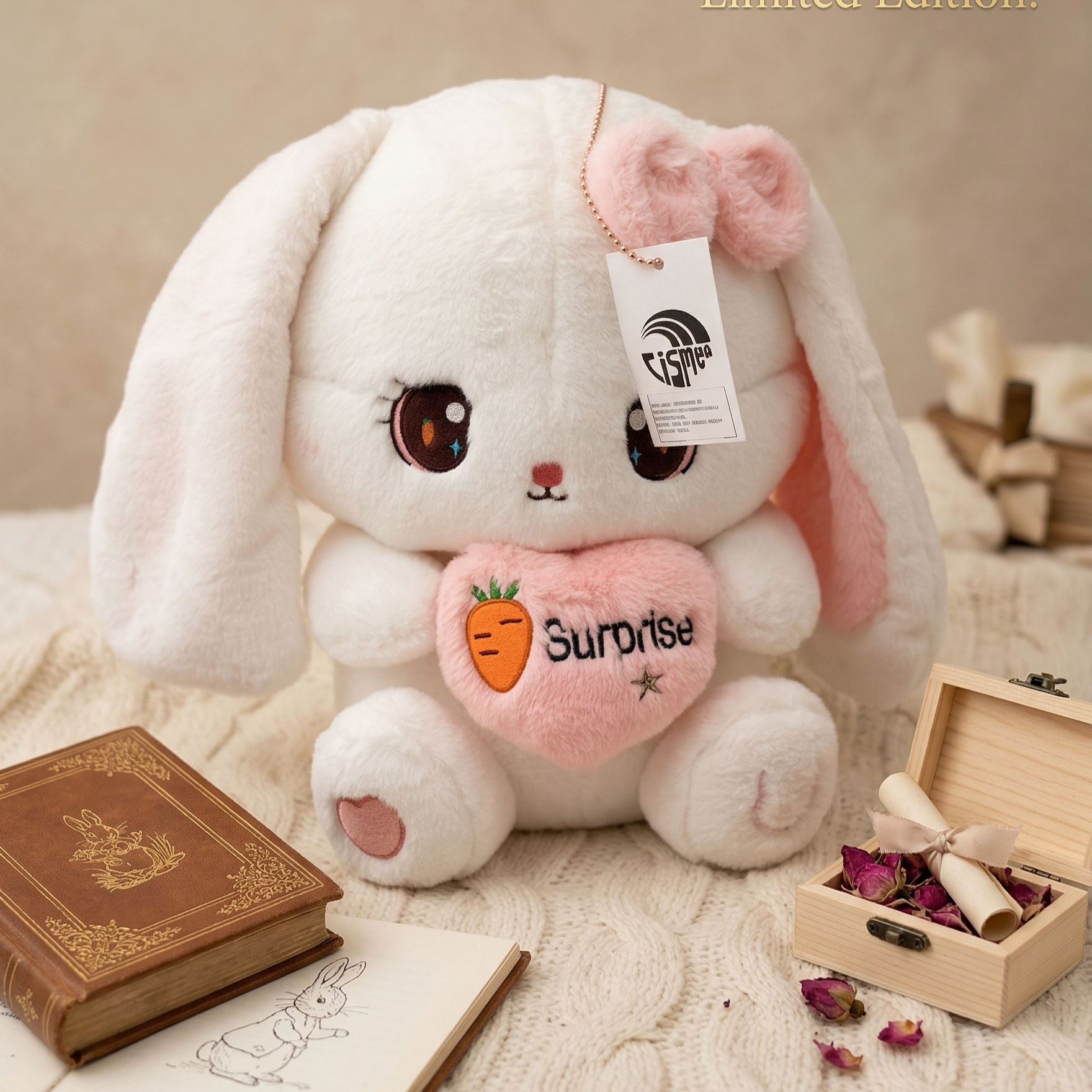 Soft Plush Bunny Rabbit Stuffed Animal Toy – Medium Size (10" to 14")