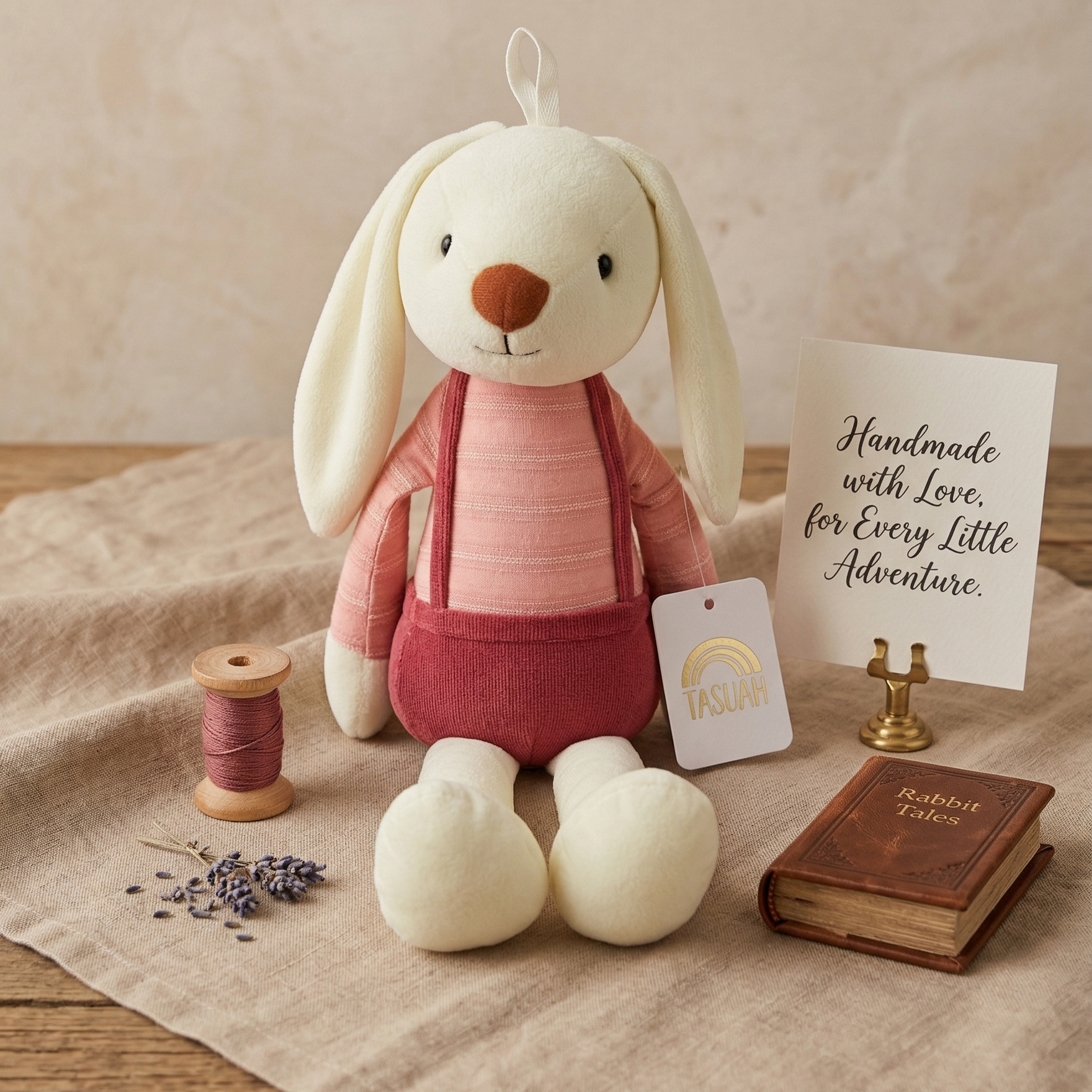 Soft Plush Bunny Rabbit in Pink Clothes Stuffed Animal Toy – Medium Size (10" to 14")