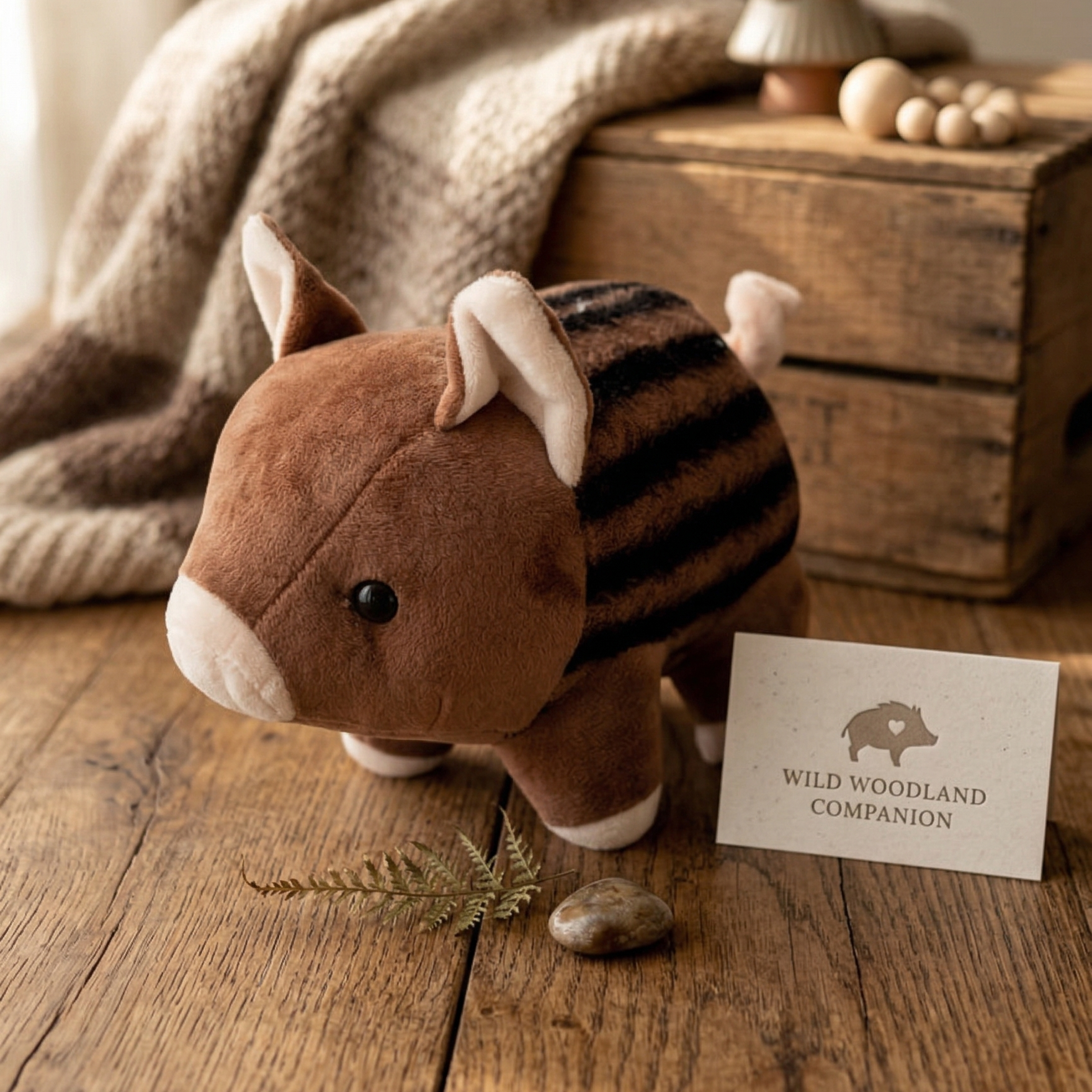 Small Brown Pig Plush Toy – 8" to 9" Cute Stuffed Animal Gift
