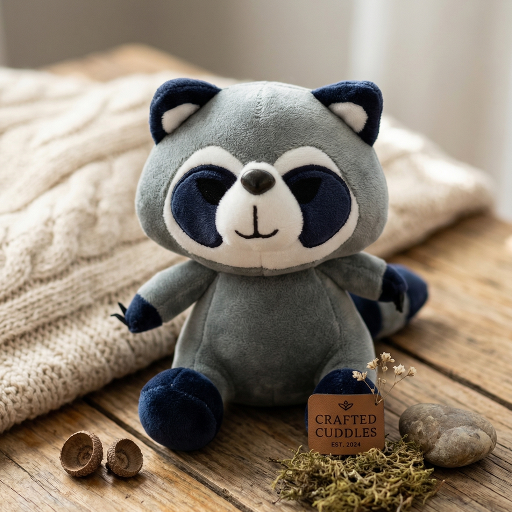 Raccoon Plush Keychain Toy – Cute Mini Stuffed Animal Gift