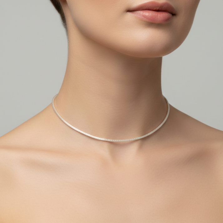 10-Pack Soft Satin Silver Silk Cord Necklace Set - Hammerhead LLC.