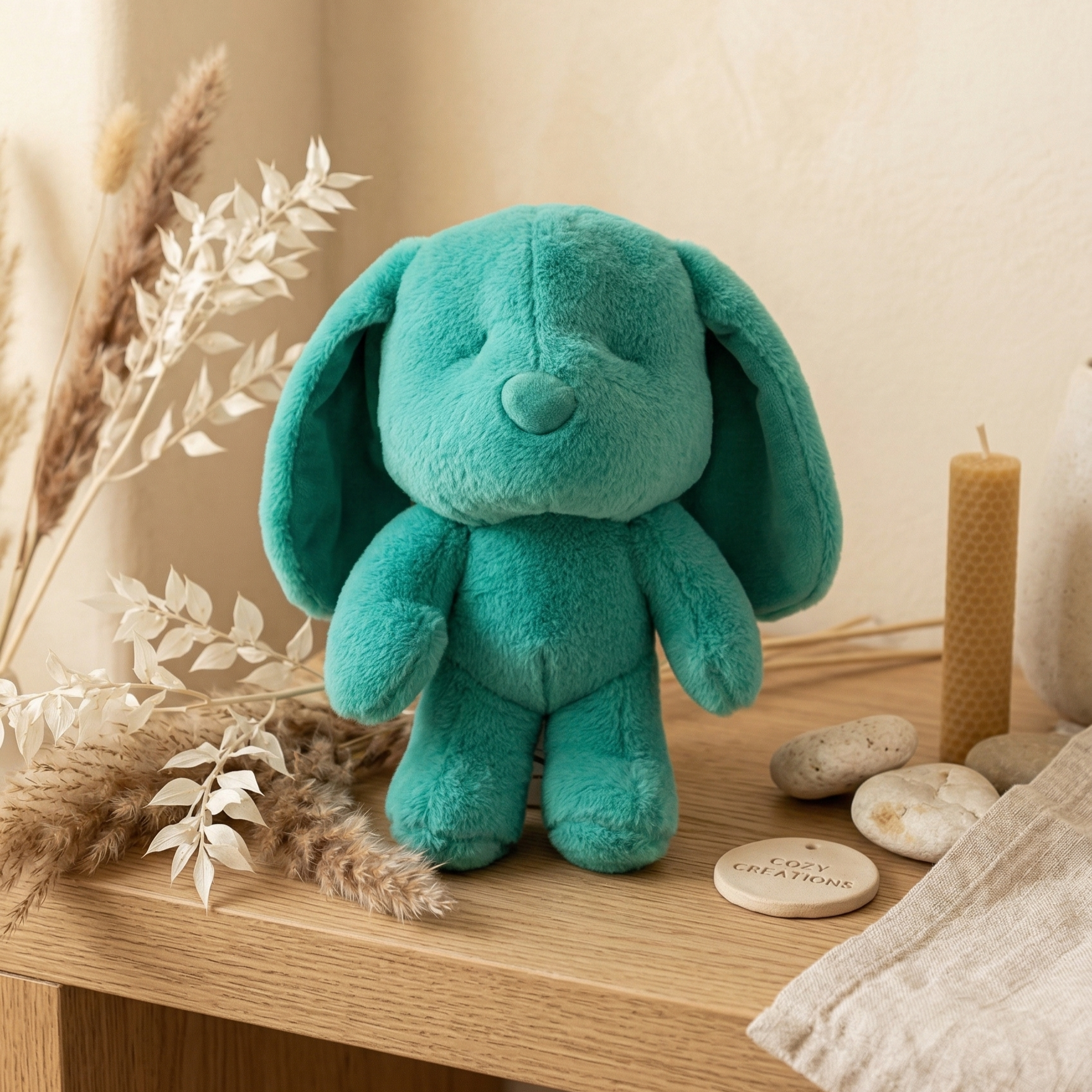 Soft Plush Green Bunny Rabbit Stuffed Animal Toy – Medium Size (10" to 14")