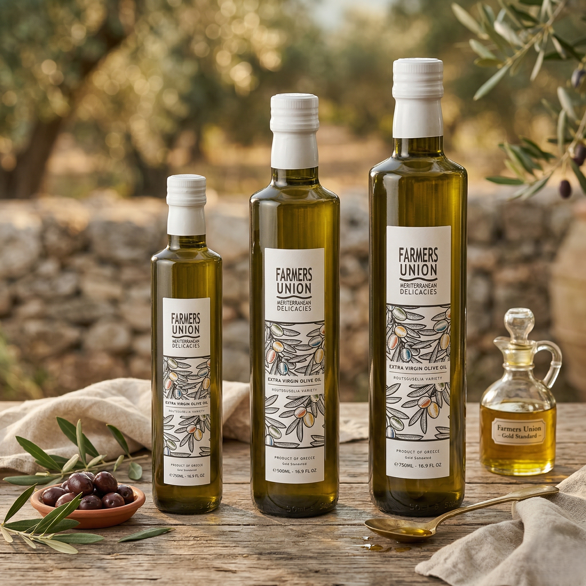 Farmers Union Mediterranean Delicacies Extra Virgin Olive Oil – Koutsourelia Variety Premium EVOO
