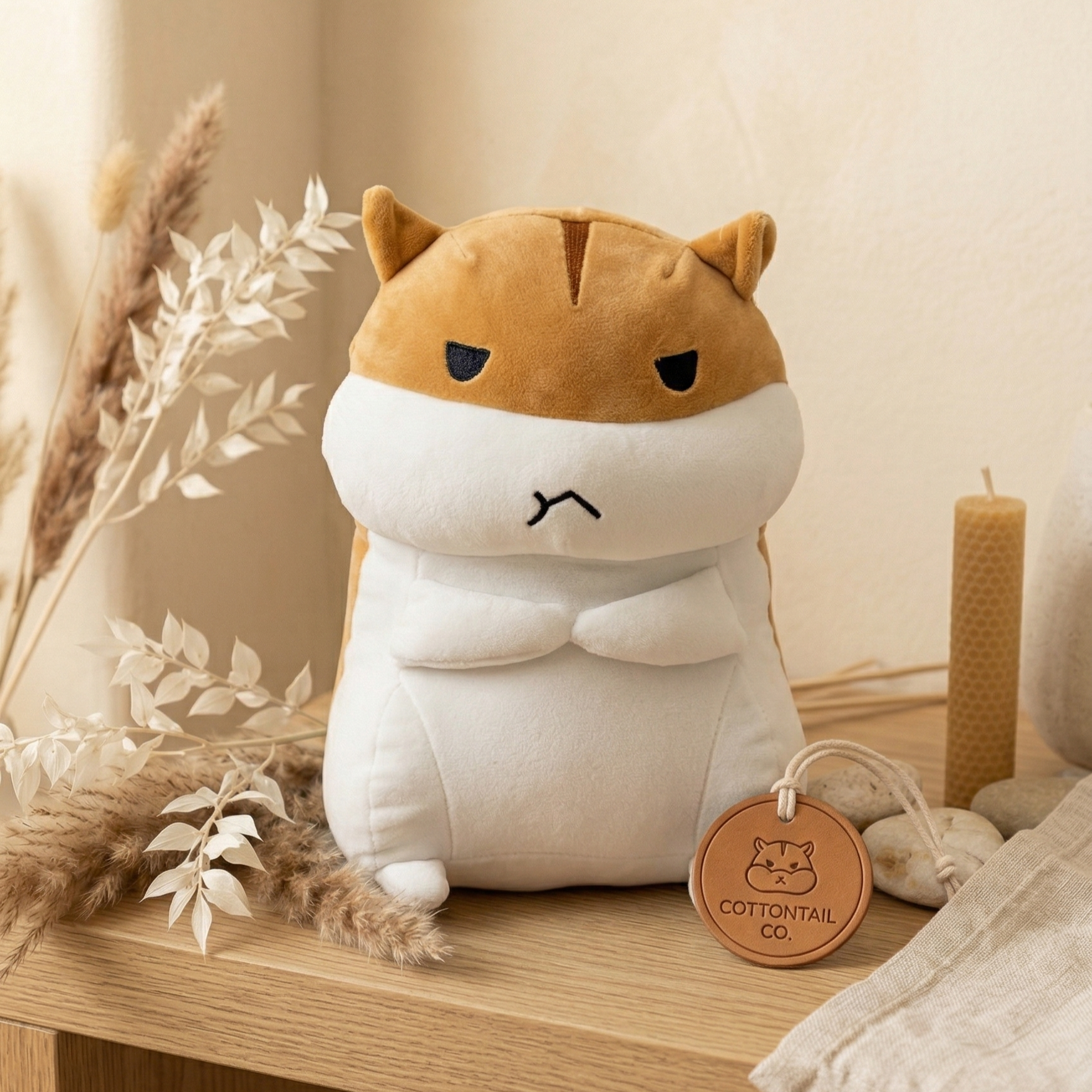 Soft Plush Hamster Stuffed Animal Toy – Medium Size (10" to 14")