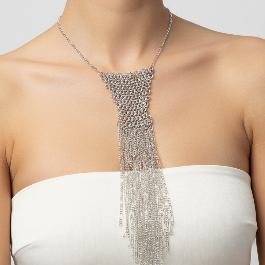Double-Strand Resin Necklace – Seafoam & Brown
