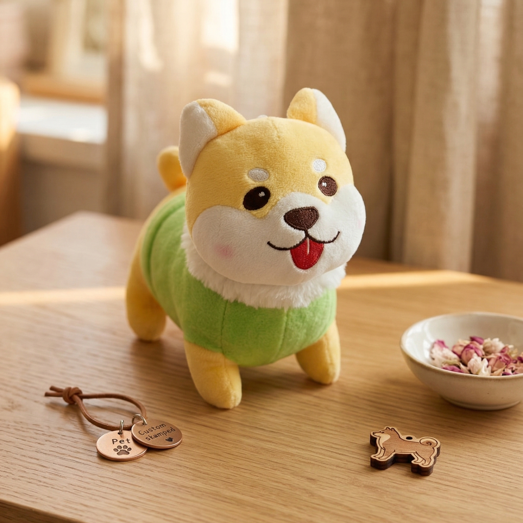 Small Yellow Puppy Plush Toy – 8" to 9" Cute Stuffed Dog Gift