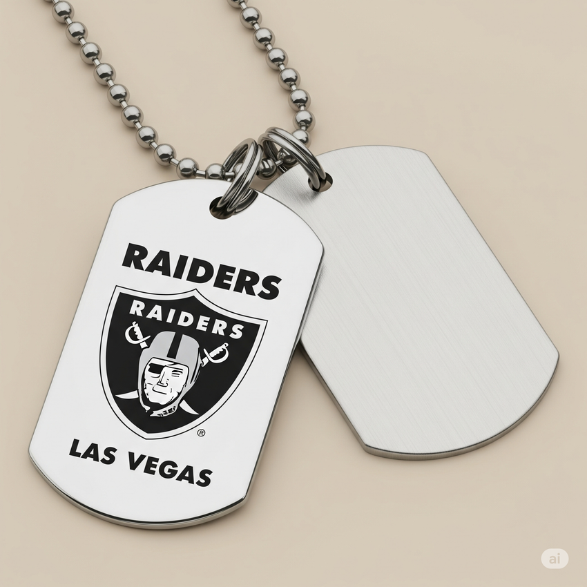 Vegas Raiders Dog Tag Necklace