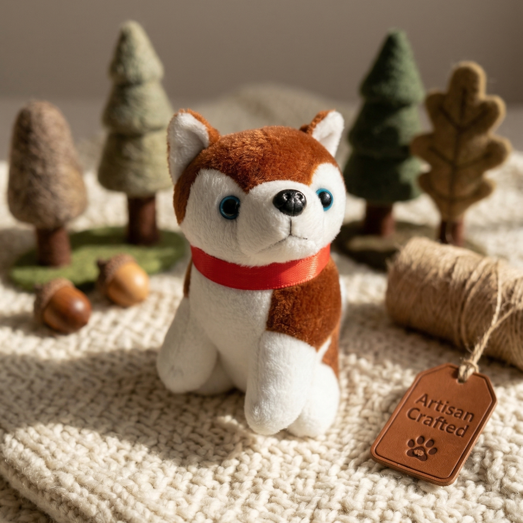 Mini Husky Puppy Plush Toy – Small Stuffed Animal Doll