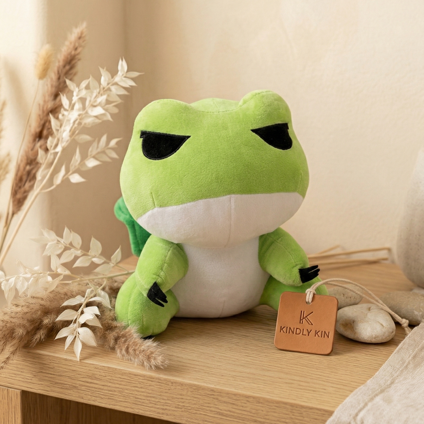 Soft Plush Frog Stuffed Animal Toy – Medium Size (10" to 14")