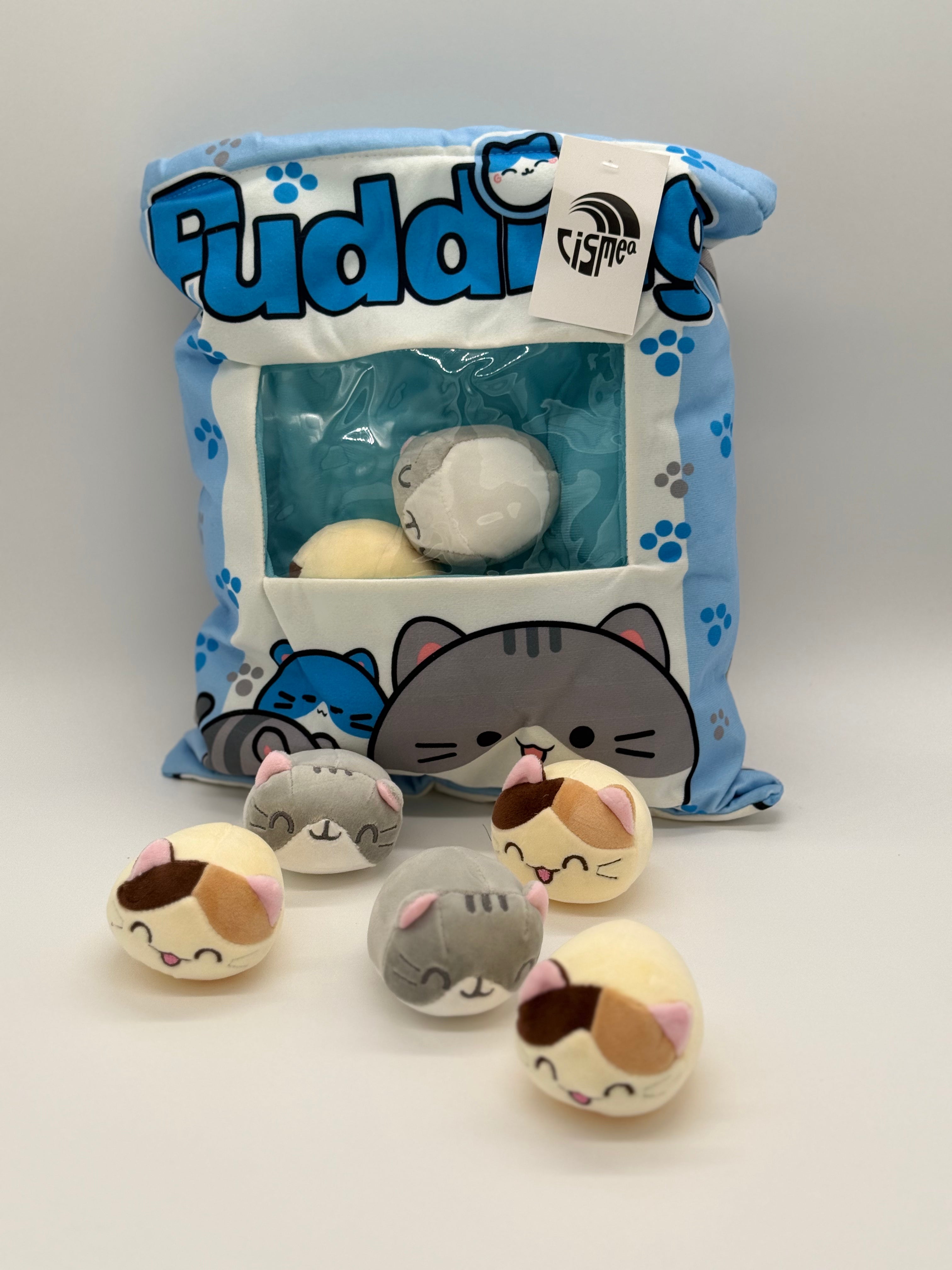 Zippered CAT Plush Pillow Gift Throw Pillow with 8 Little Cat Dolls 14 x 18 Inches