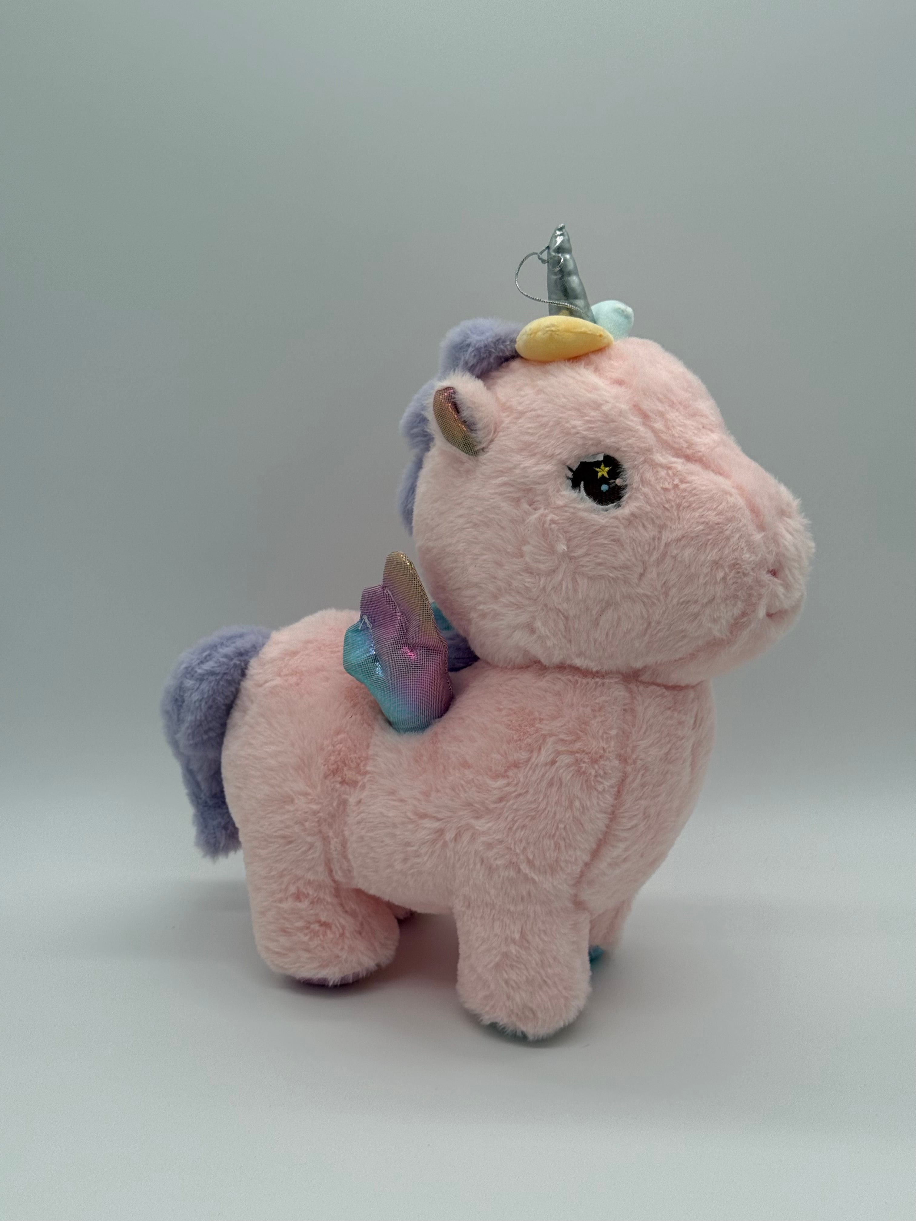 Plush Pink Unicorn Stuffed Animal – Soft Huggable Toy 16" x 11"