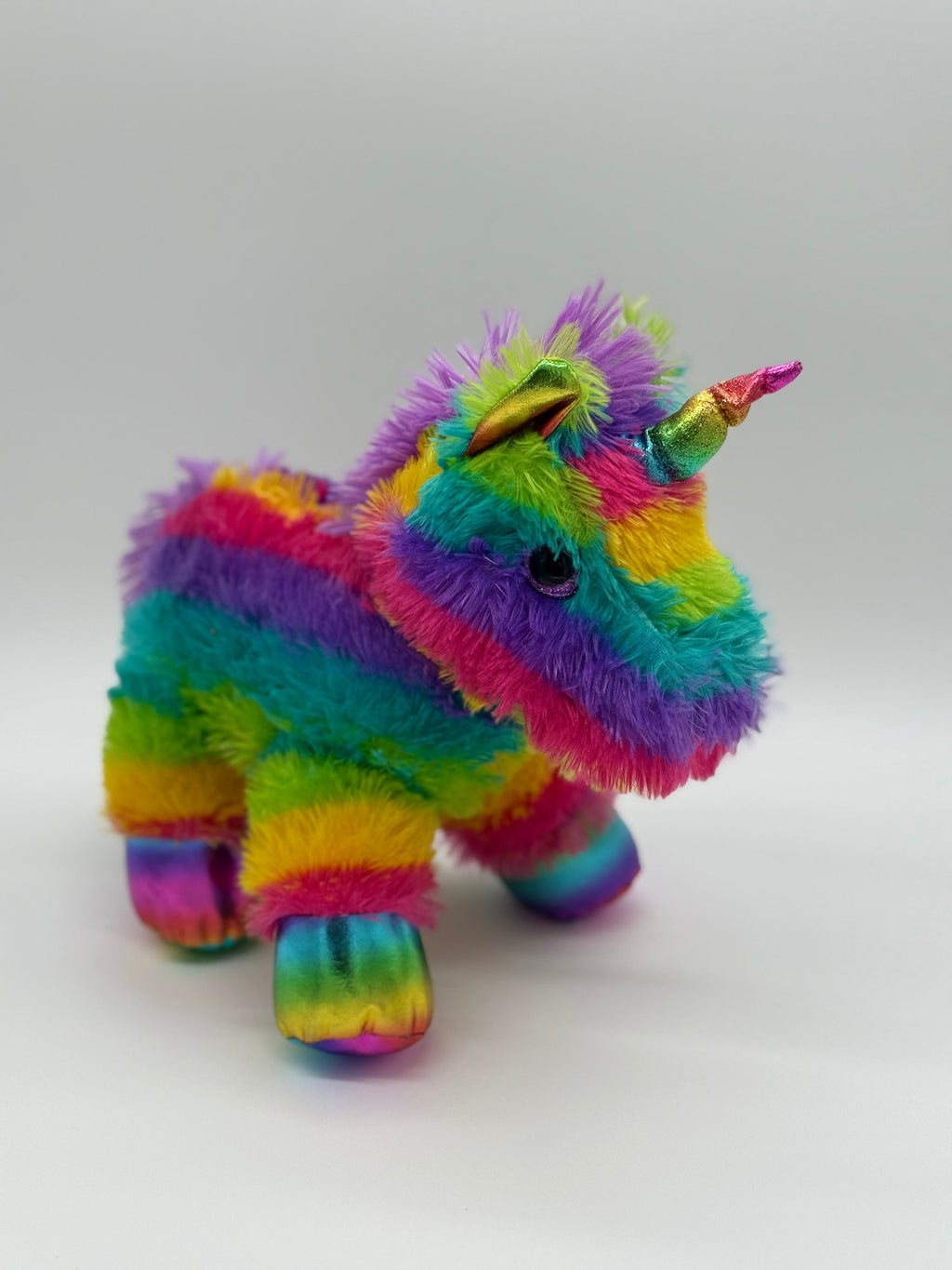 Plush Rainbow Unicorn Stuffed Animal – Soft Huggable Toy 16" x 11"