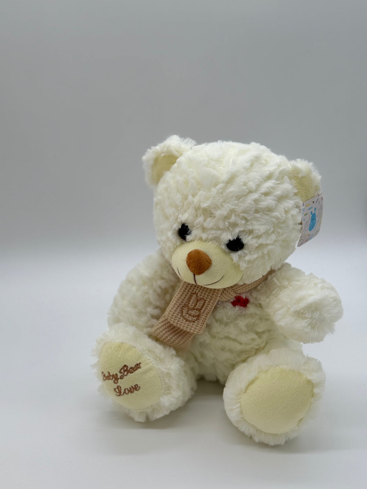 White Teddy Bear Stuffed Animal – Medium 10"–12" Soft Plush Toy with Bow
