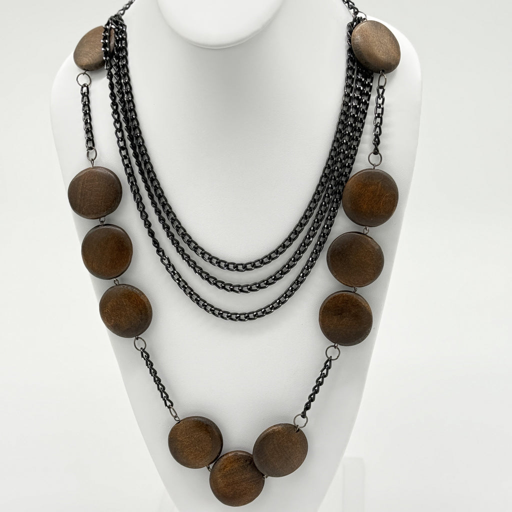 Matte Black Bib-Style Fringe Necklace (Duplicate)