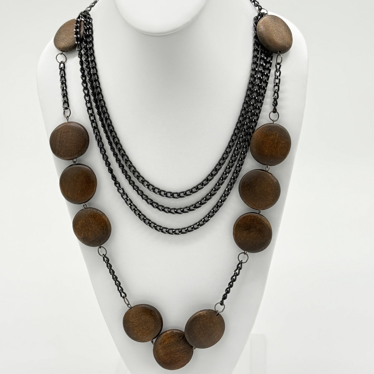 Matte Black Bib-Style Fringe Necklace (Duplicate)