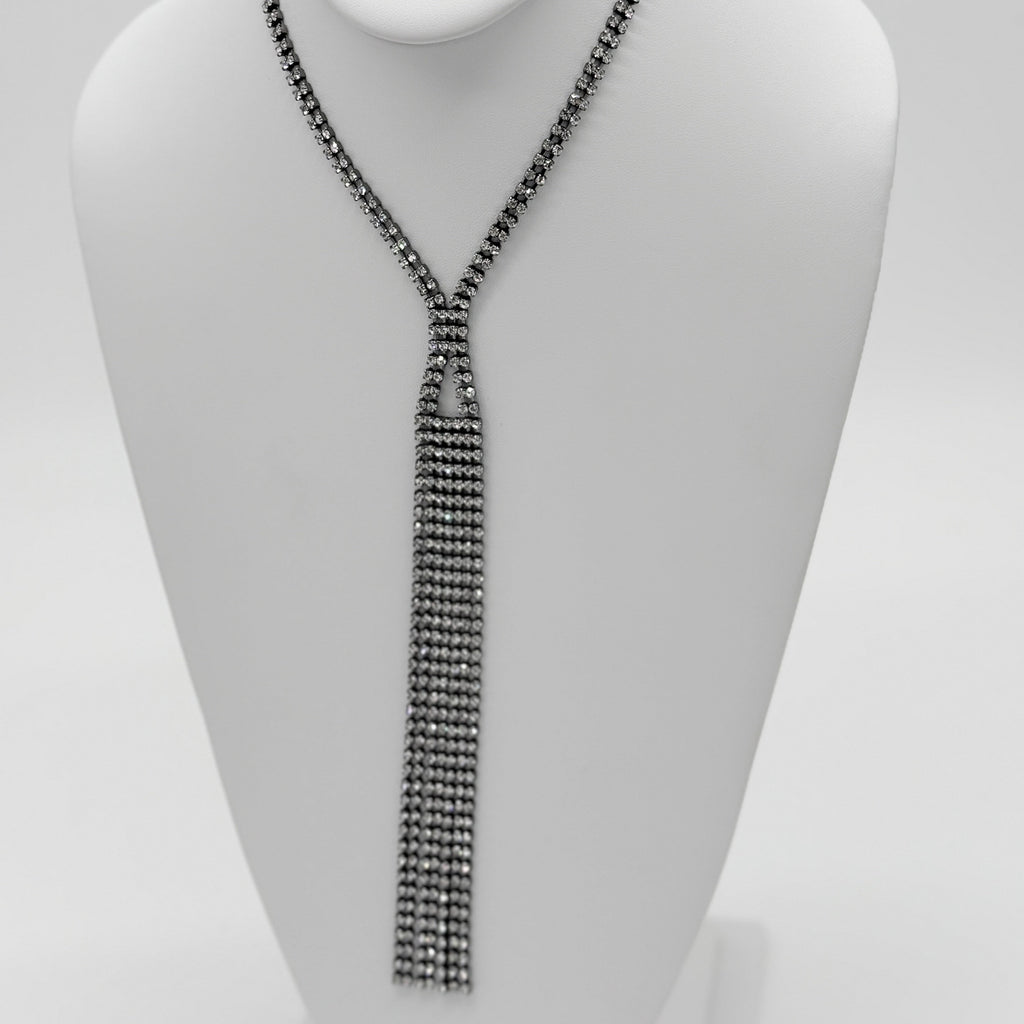 Crystal Tie-Style Lariat Necklace