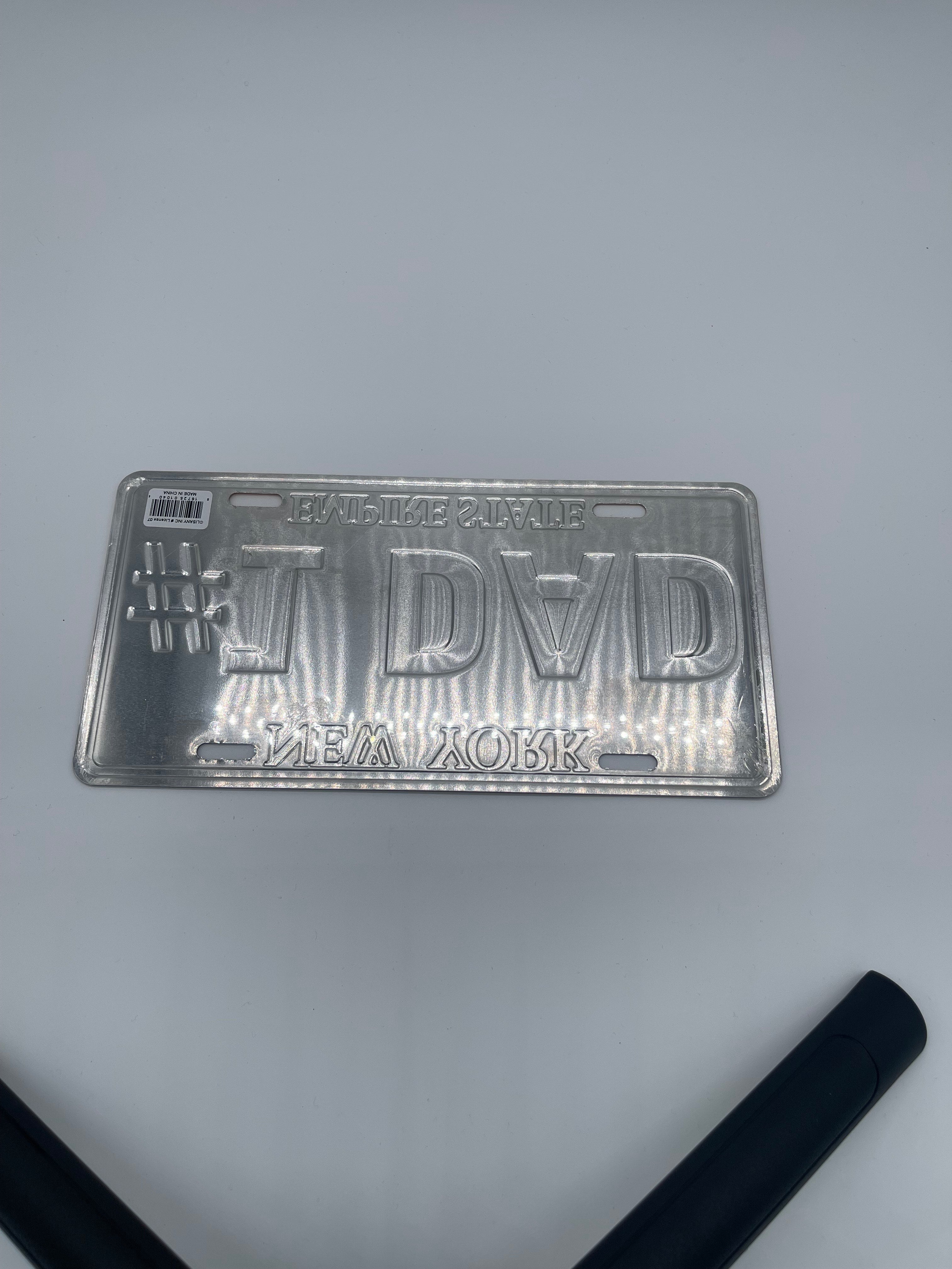 #1 Dad New York Empire State License Plate – Blue & Gold Souvenir