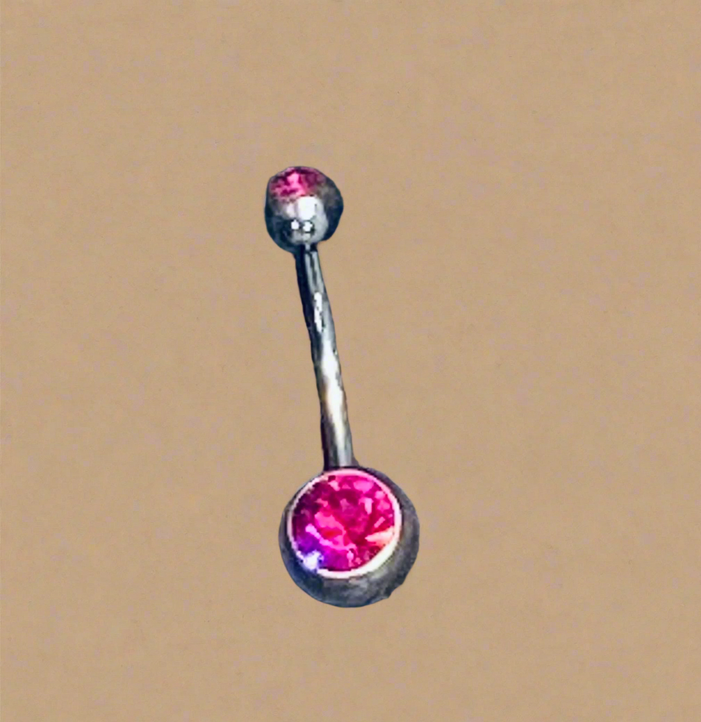 BELLYRING JEWELRY PINK BODYPIERCING BLACK FINISH